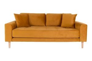 Lido 2,5-personers Velour Sofa – Sennepsgul